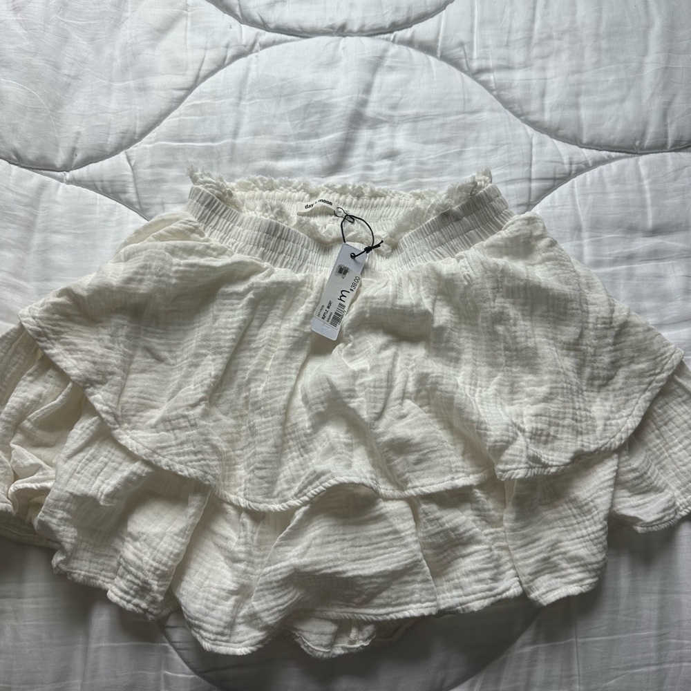 White Ruffled Skort